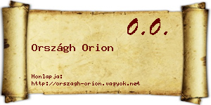 Országh Orion névjegykártya